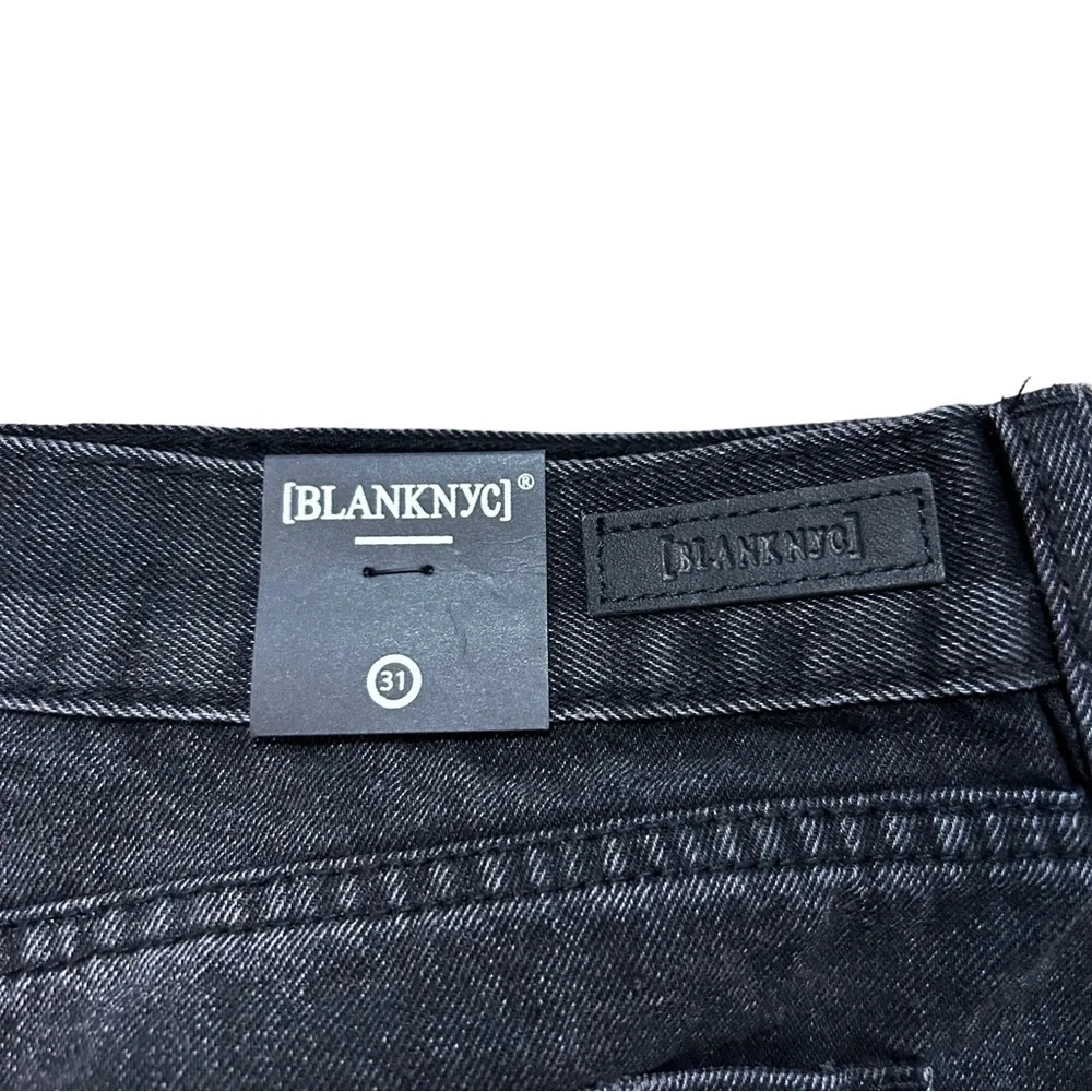 Blank NYC Black Button Fly Distressed Denim Shorts Size 31 New With Tags NWT - Picture 5 of 6